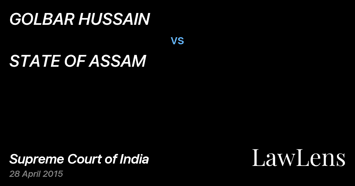 Preview image for GOLBAR HUSSAIN vs. STATE OF ASSAM