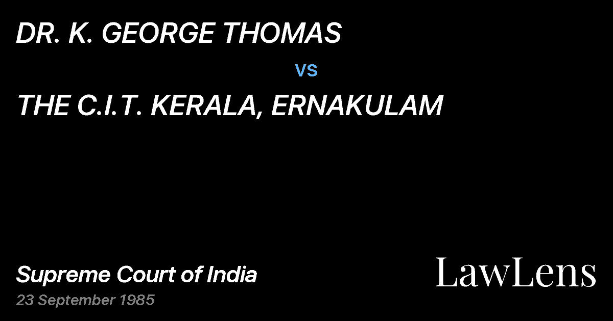 Preview image for DR. K. GEORGE THOMAS vs. THE C.I.T. KERALA, ERNAKULAM