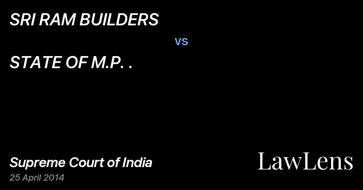 Preview image for SRI RAM BUILDERS vs. STATE OF M.P. .