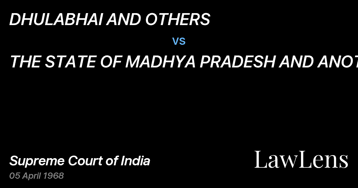 Preview image for DHULABHAI AND OTHERS vs. THE STATE OF MADHYA PRADESH AND ANOTHER