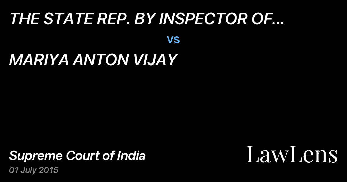 Preview image for THE STATE REP. BY INSPECTOR OF POLICE Q BRANCH CID  THOOTHUKUDI vs. MARIYA ANTON VIJAY