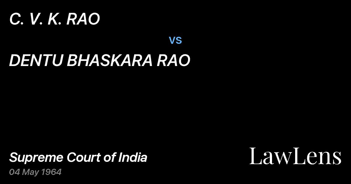 Preview image for C. V. K. RAO vs. DENTU BHASKARA RAO