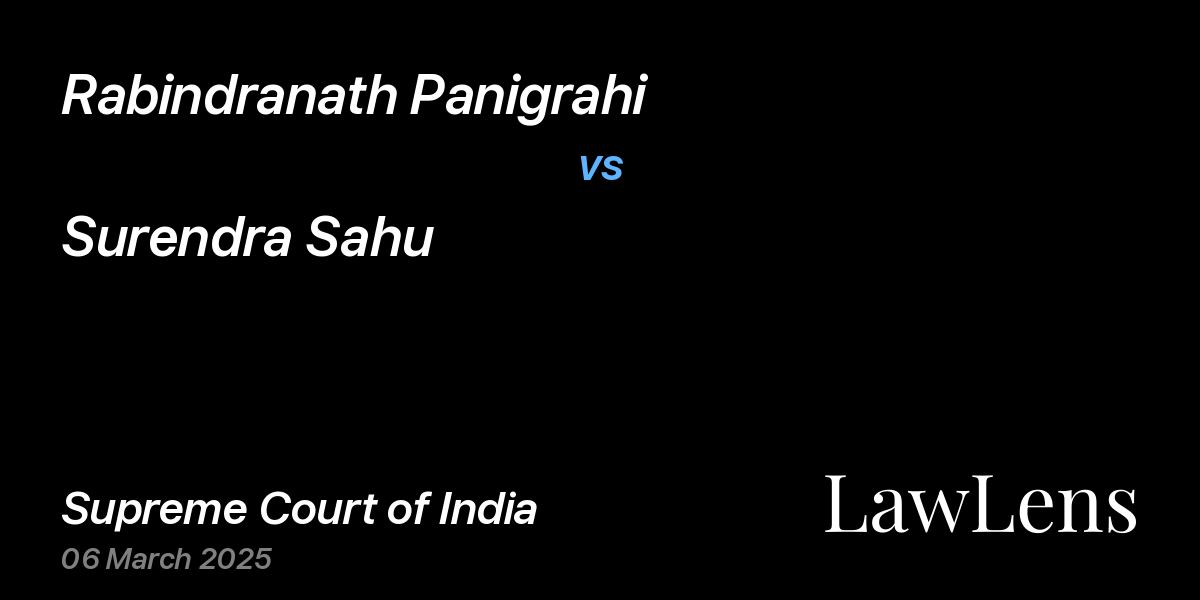 Preview image for Rabindranath Panigrahi vs. Surendra Sahu