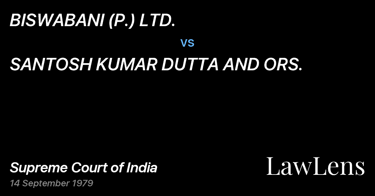 Preview image for BISWABANI (P.) LTD. vs. SANTOSH KUMAR DUTTA AND ORS.