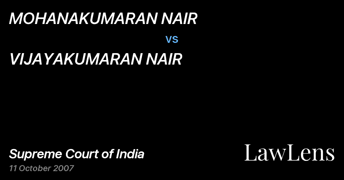 Preview image for MOHANAKUMARAN NAIR vs. VIJAYAKUMARAN NAIR