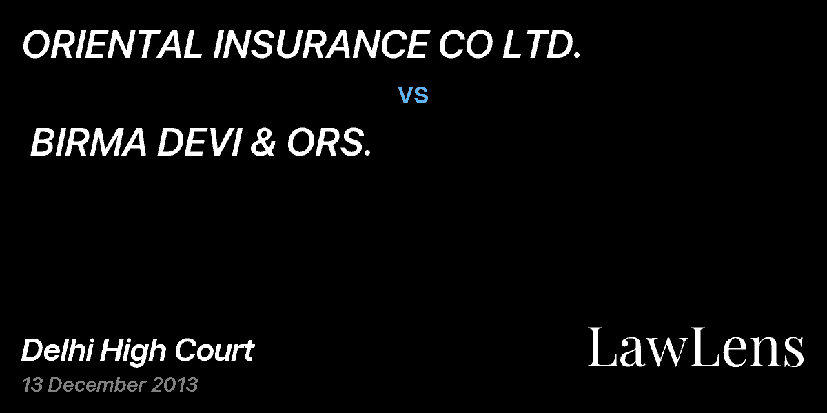 Preview image for ORIENTAL INSURANCE CO LTD.  vs.  BIRMA DEVI & ORS.