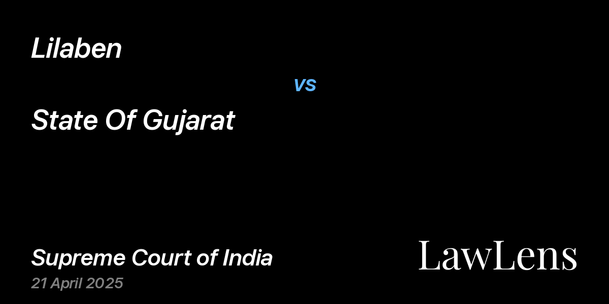 Preview image for Lilaben vs. State Of Gujarat