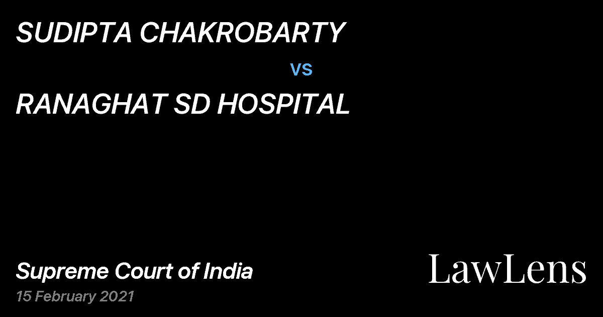 Preview image for SUDIPTA CHAKROBARTY vs. RANAGHAT SD HOSPITAL