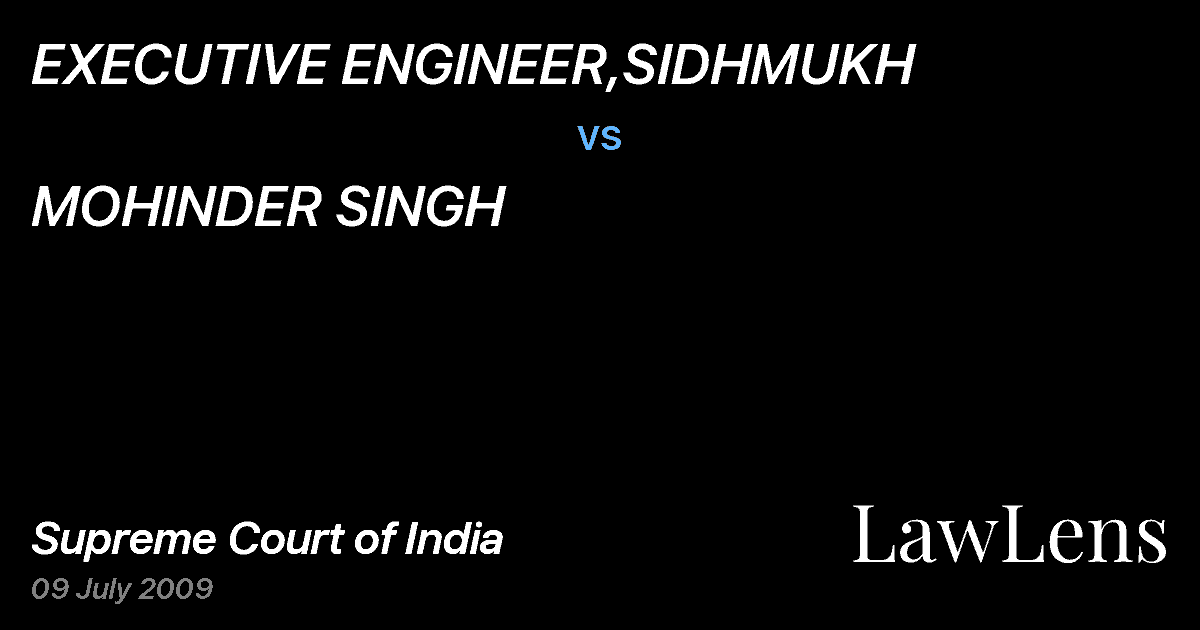 Preview image for EXECUTIVE ENGINEER,SIDHMUKH vs. MOHINDER SINGH