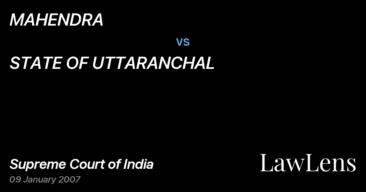 Preview image for MAHENDRA vs. STATE OF UTTARANCHAL