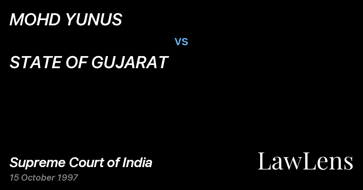 Preview image for MOHD YUNUS vs. STATE OF GUJARAT