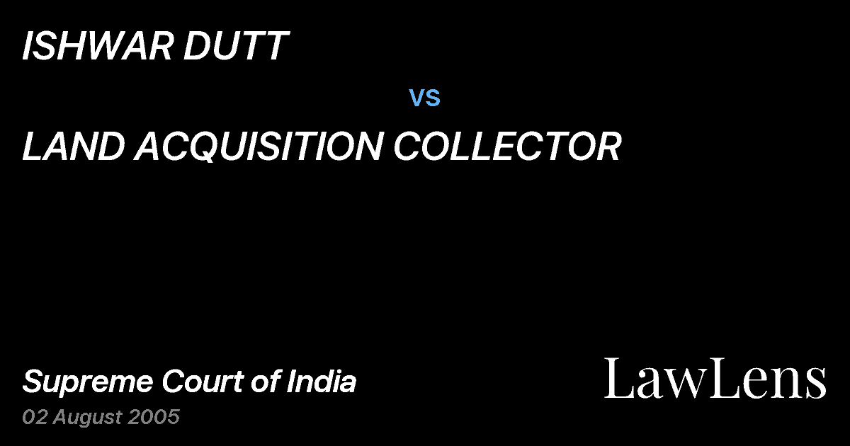 Preview image for ISHWAR DUTT vs. LAND ACQUISITION COLLECTOR