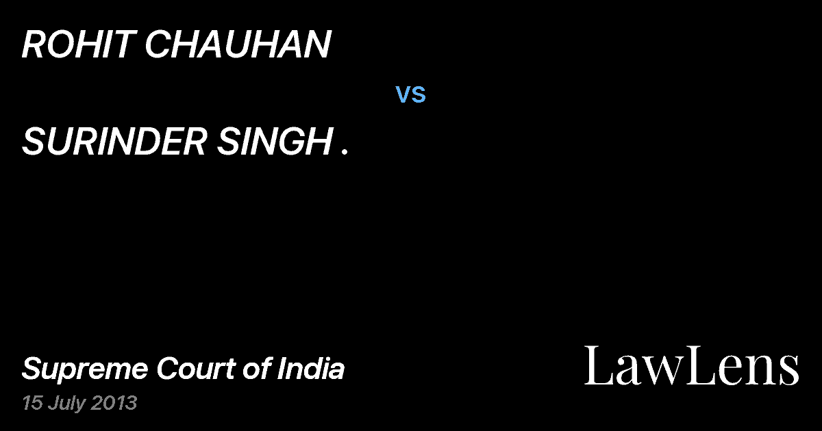 Preview image for ROHIT CHAUHAN vs. SURINDER SINGH .