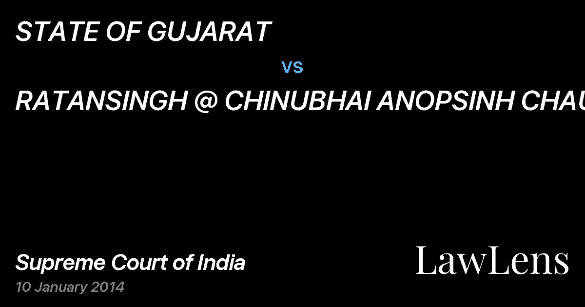 Preview image for STATE OF GUJARAT vs. RATANSINGH @ CHINUBHAI ANOPSINH CHAUHAN