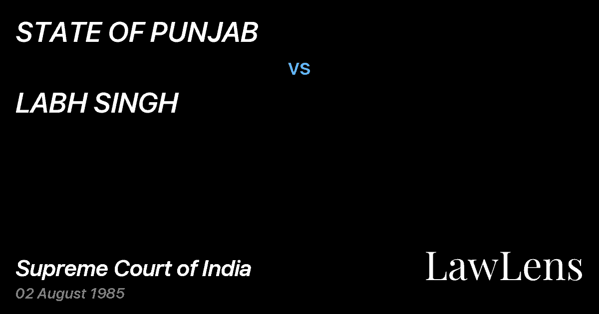 Preview image for STATE OF PUNJAB vs. LABH SINGH