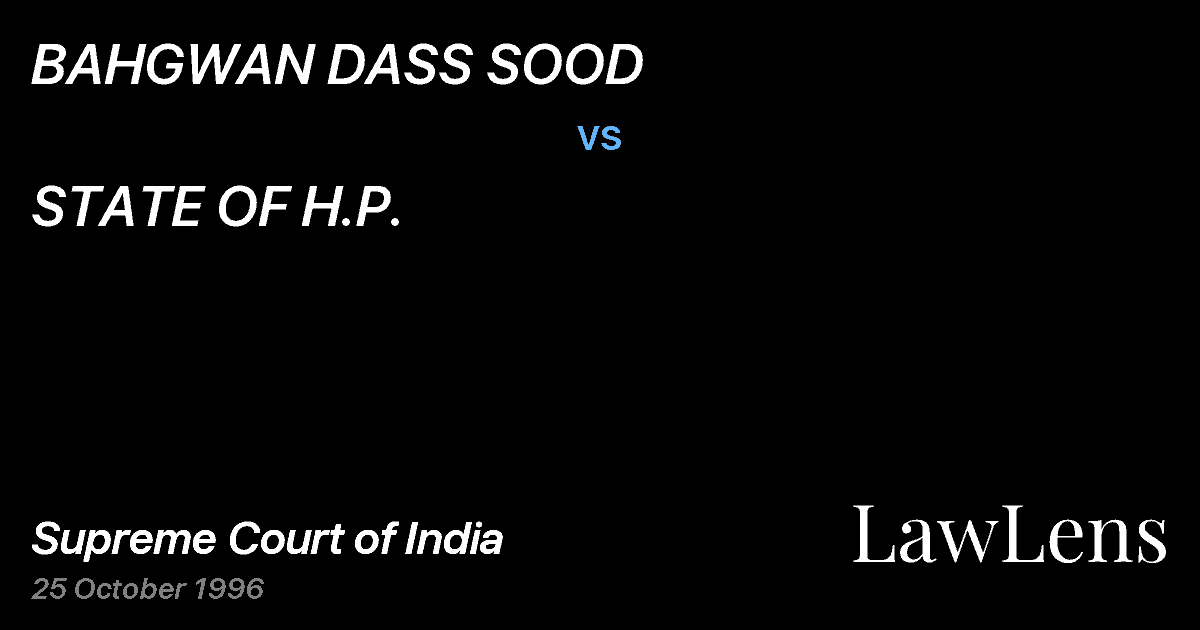 Preview image for BAHGWAN DASS SOOD vs. STATE OF H.P.