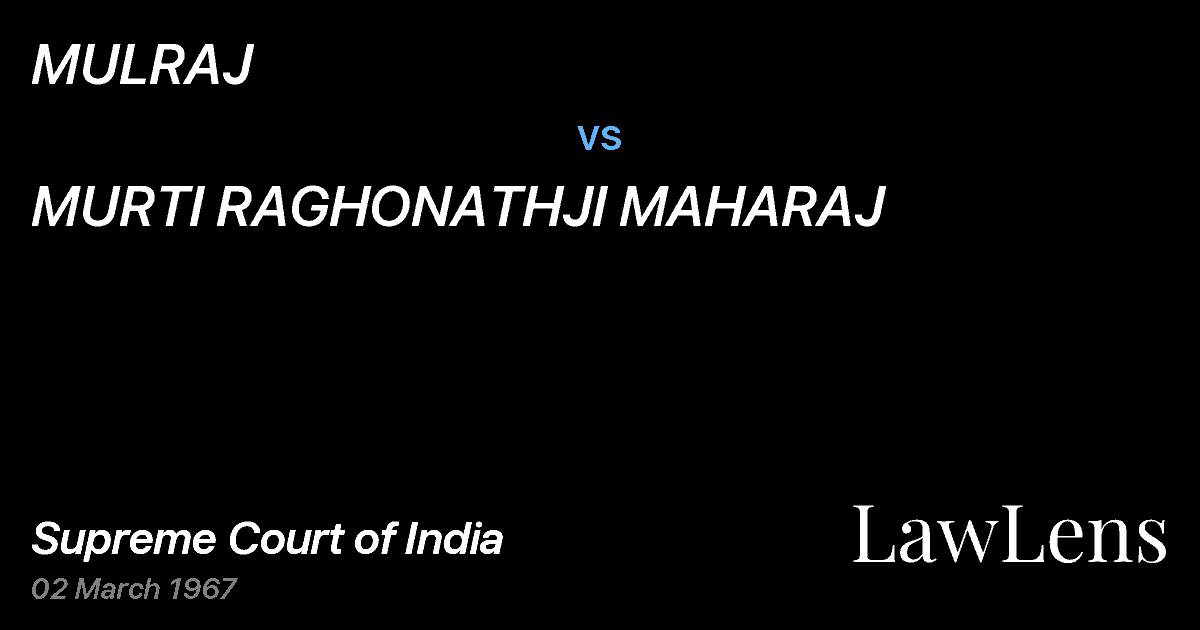 Preview image for MULRAJ vs. MURTI RAGHONATHJI MAHARAJ