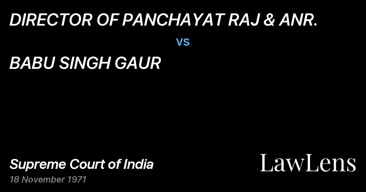 Preview image for DIRECTOR OF PANCHAYAT RAJ & ANR. vs. BABU SINGH GAUR