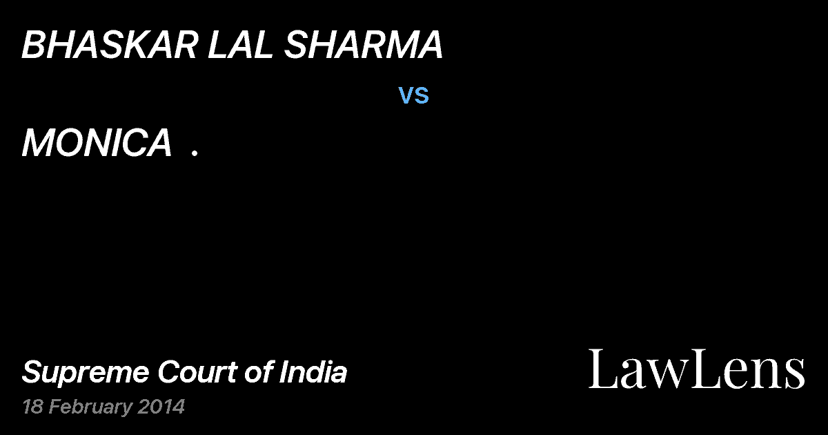 Preview image for BHASKAR LAL SHARMA vs. MONICA  .
