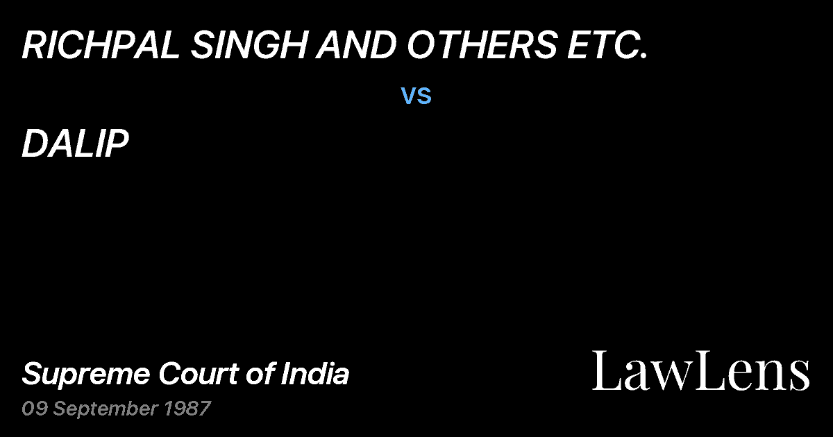 Preview image for RICHPAL SINGH AND OTHERS ETC. vs. DALIP