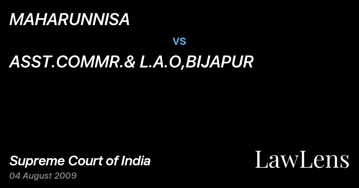 Preview image for MAHARUNNISA vs. ASST.COMMR.& L.A.O,BIJAPUR