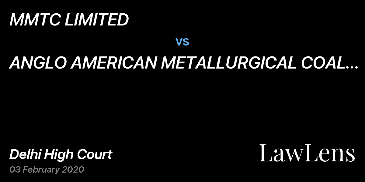 Preview image for MMTC LIMITED  vs.  ANGLO AMERICAN METALLURGICAL COAL PTY LTD