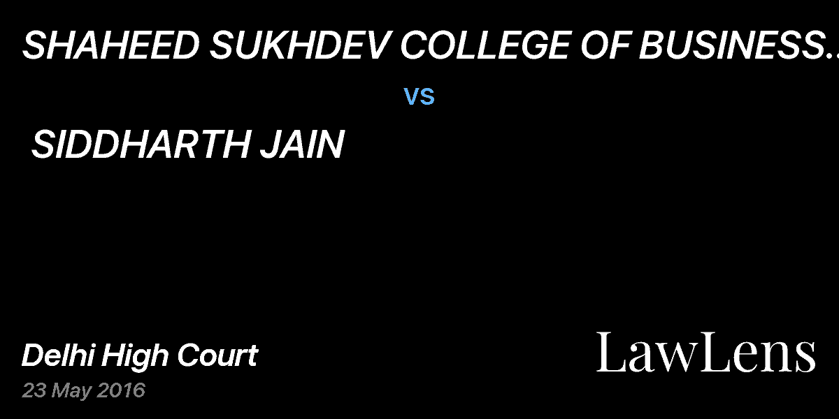 Preview image for SHAHEED SUKHDEV COLLEGE OF BUSINESS STUDIES  vs.  SIDDHARTH JAIN