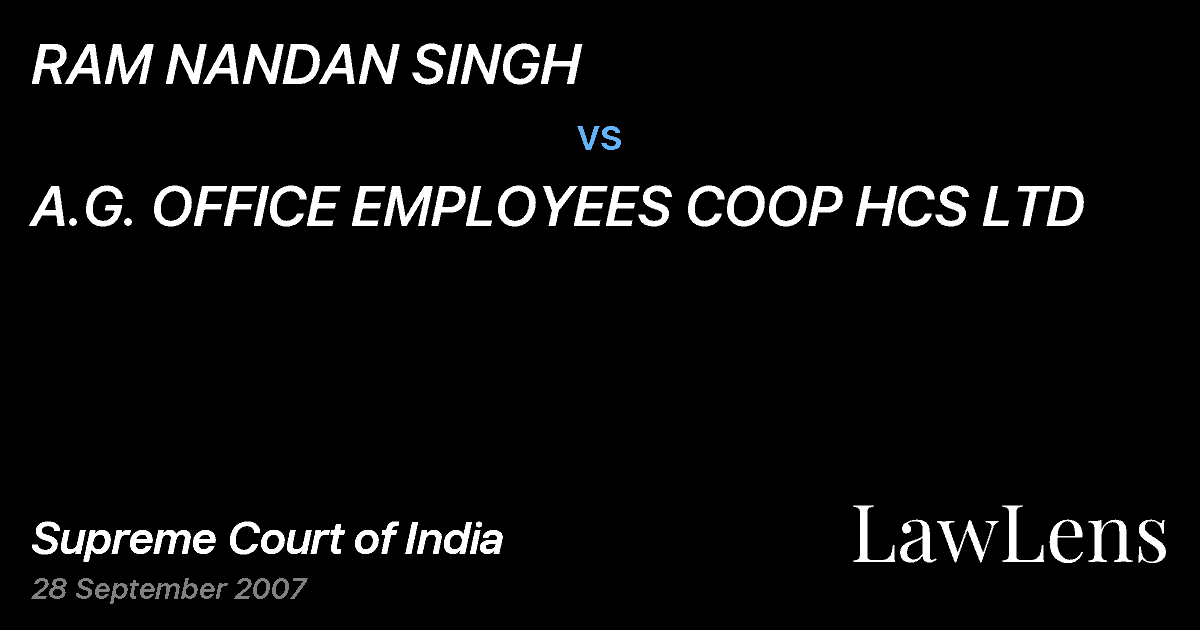 Preview image for RAM NANDAN SINGH vs. A.G. OFFICE EMPLOYEES COOP HCS LTD