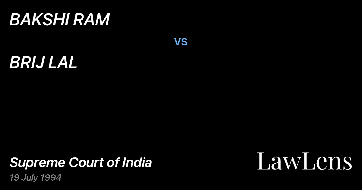 Preview image for BAKSHI RAM vs. BRIJ LAL