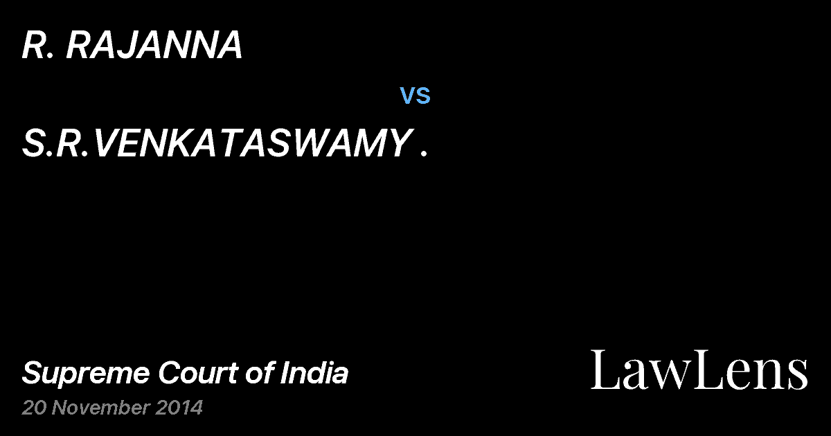 Preview image for R. RAJANNA vs. S.R.VENKATASWAMY .