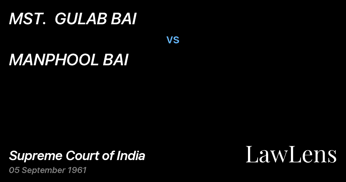 Preview image for MST.  GULAB BAI vs. MANPHOOL BAI