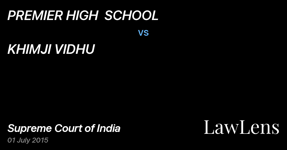 Preview image for PREMIER HIGH  SCHOOL vs. KHIMJI VIDHU