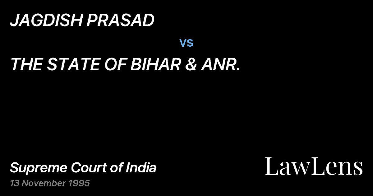 Preview image for JAGDISH PRASAD vs. THE STATE OF BIHAR & ANR.