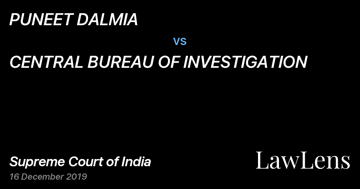 Preview image for PUNEET DALMIA vs. CENTRAL BUREAU OF INVESTIGATION
