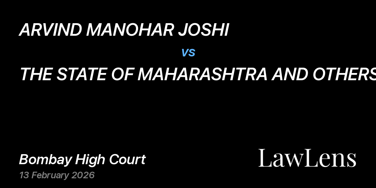Preview image for ARVIND MANOHAR JOSHI vs. THE STATE OF MAHARASHTRA AND OTHERS