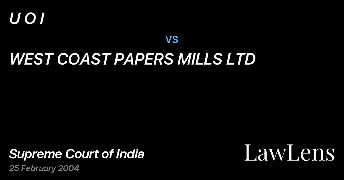 Preview image for U O I vs. WEST COAST PAPERS MILLS LTD