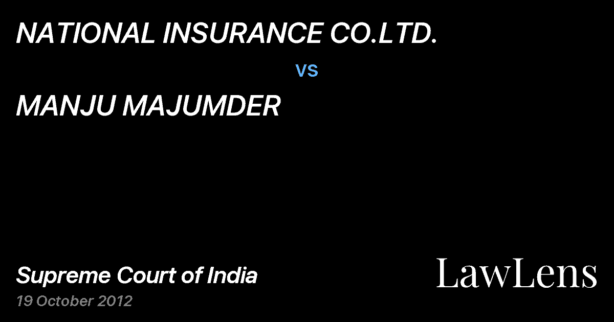 Preview image for NATIONAL INSURANCE CO.LTD. vs. MANJU MAJUMDER