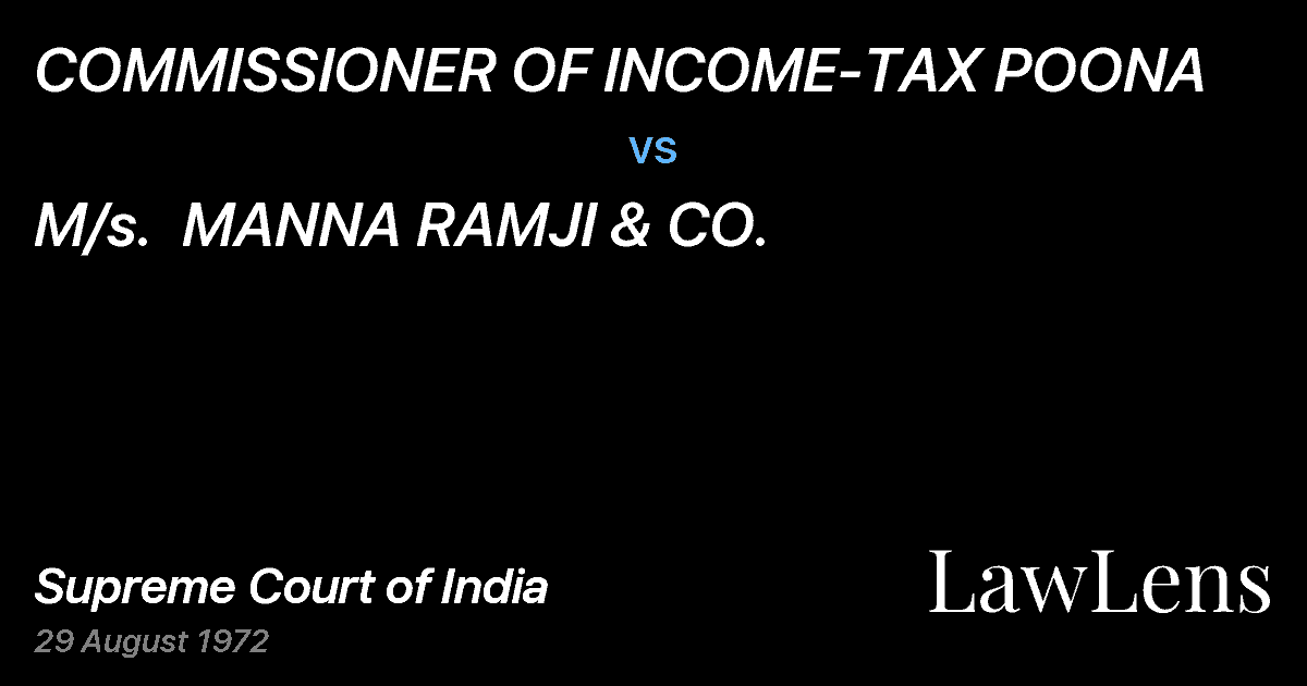 Preview image for COMMISSIONER OF INCOME-TAX POONA vs. M/s.  MANNA RAMJI & CO.