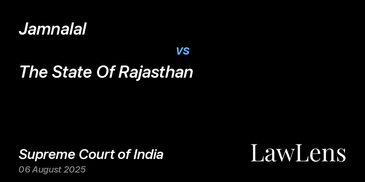 Preview image for Jamnalal vs. The State Of Rajasthan