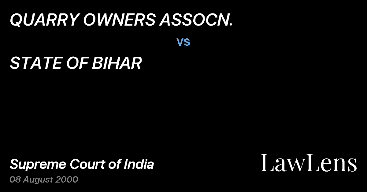 Preview image for QUARRY OWNERS ASSOCN. vs. STATE OF BIHAR
