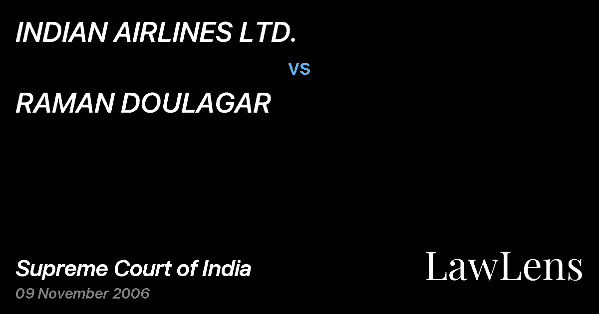 Preview image for INDIAN AIRLINES LTD. vs. RAMAN DOULAGAR