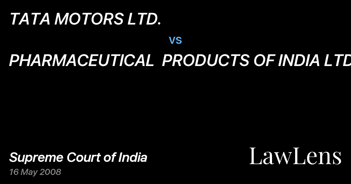 Preview image for TATA MOTORS LTD. vs. PHARMACEUTICAL  PRODUCTS OF INDIA LTD.