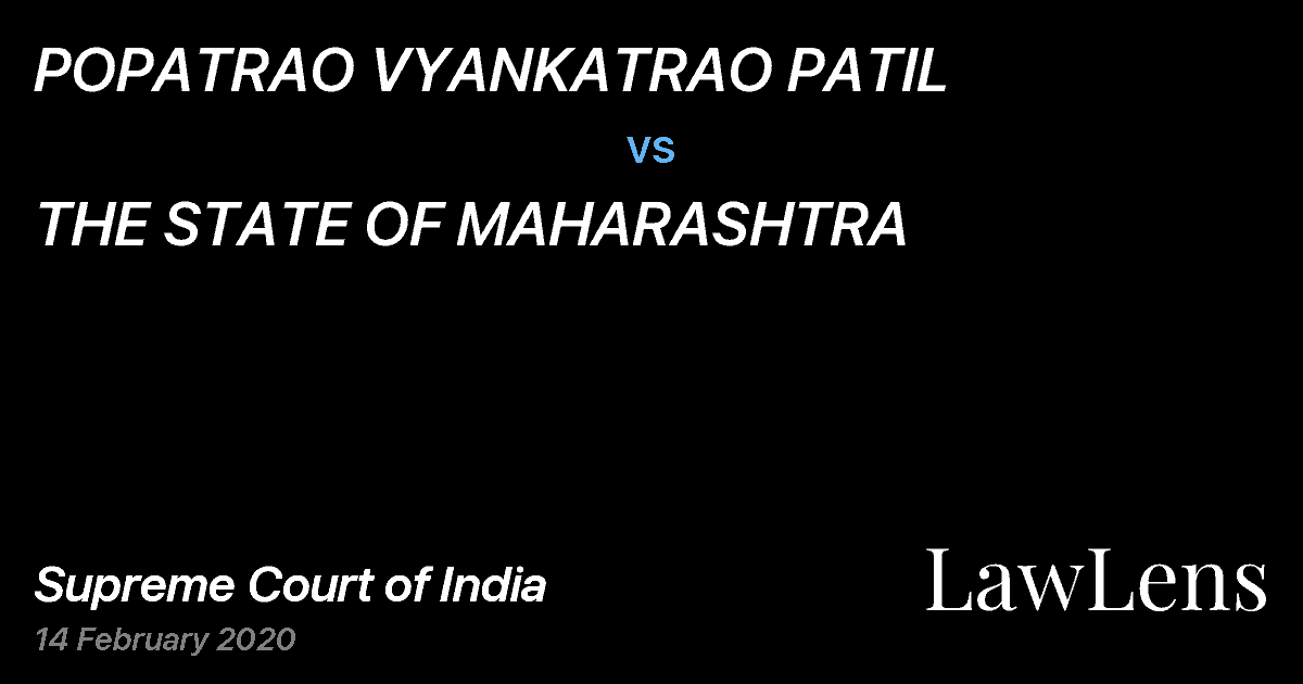 Preview image for POPATRAO VYANKATRAO PATIL vs. THE STATE OF MAHARASHTRA