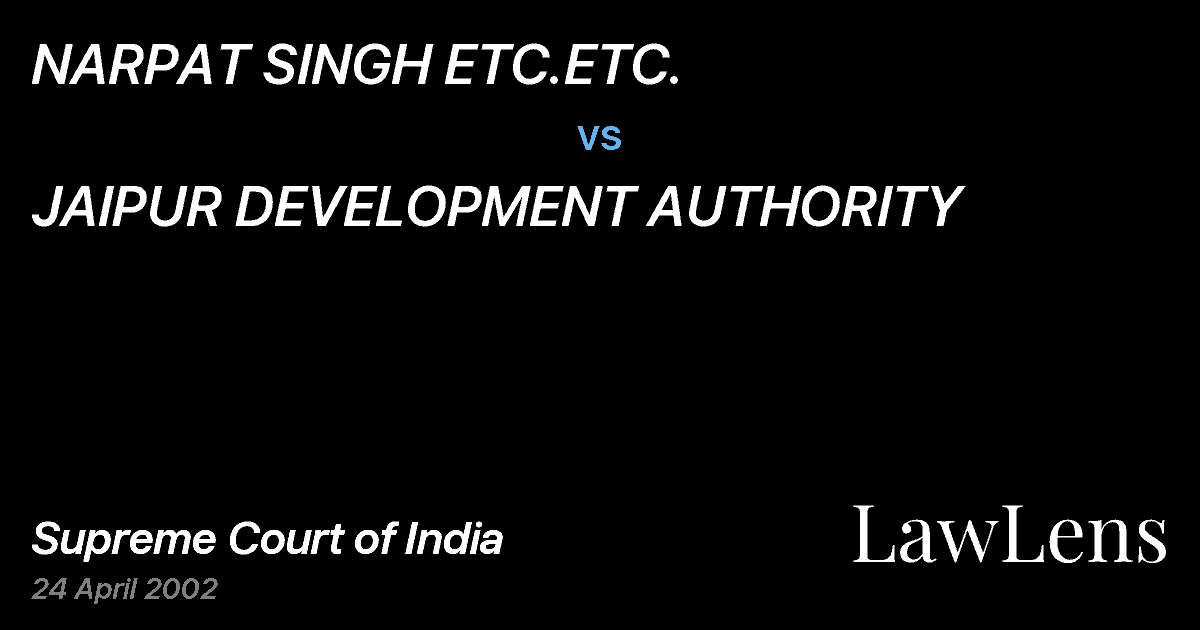 Preview image for NARPAT SINGH ETC.ETC. vs. JAIPUR DEVELOPMENT AUTHORITY