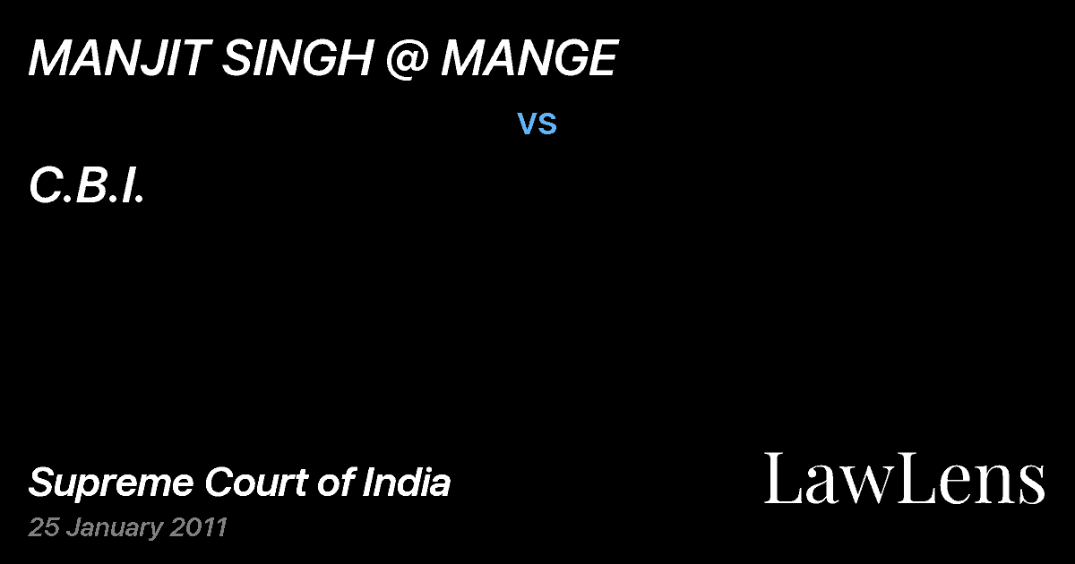 Preview image for MANJIT SINGH @ MANGE vs. C.B.I.