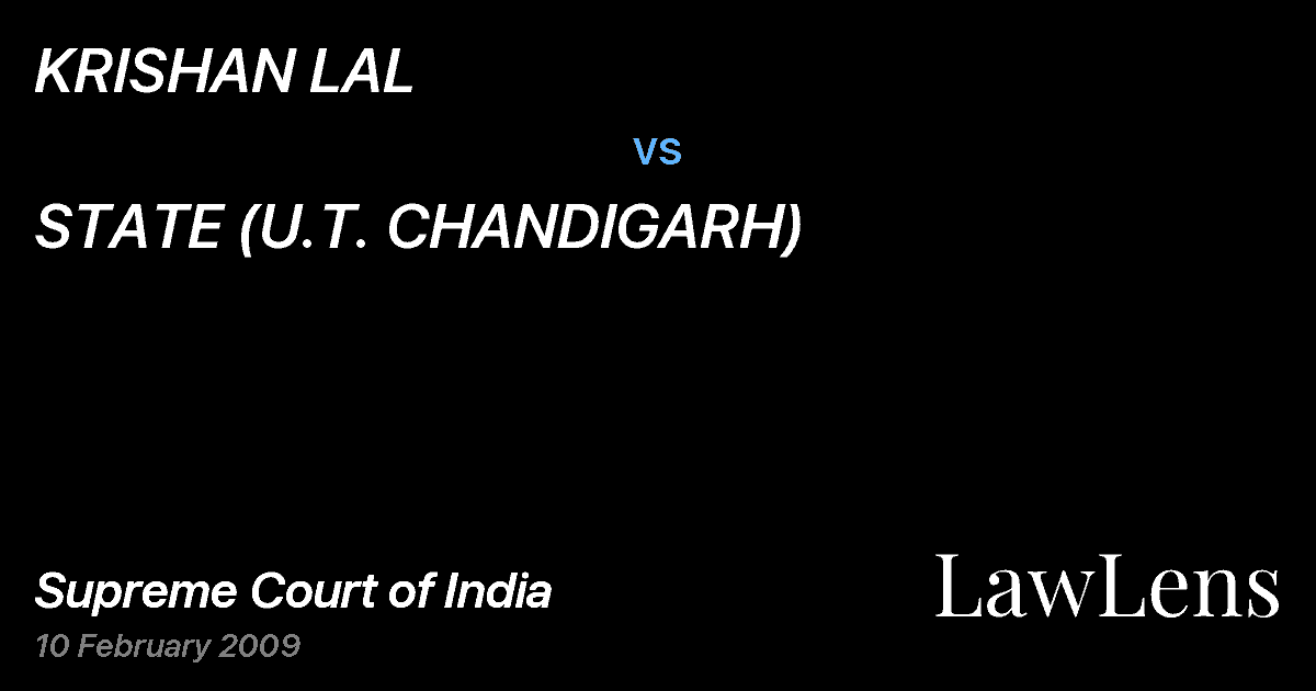 Preview image for KRISHAN LAL vs. STATE (U.T. CHANDIGARH)