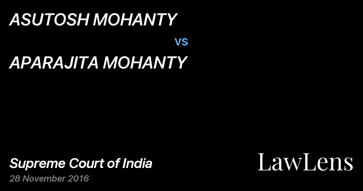 Preview image for ASUTOSH MOHANTY vs. APARAJITA MOHANTY