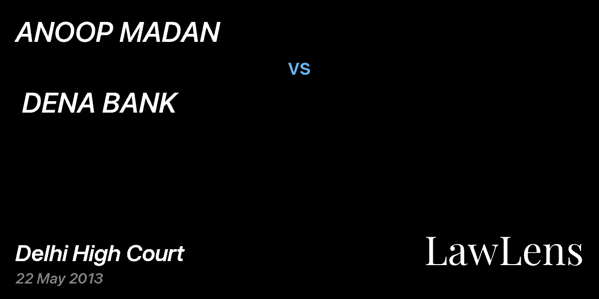 Preview image for ANOOP MADAN  vs.  DENA BANK