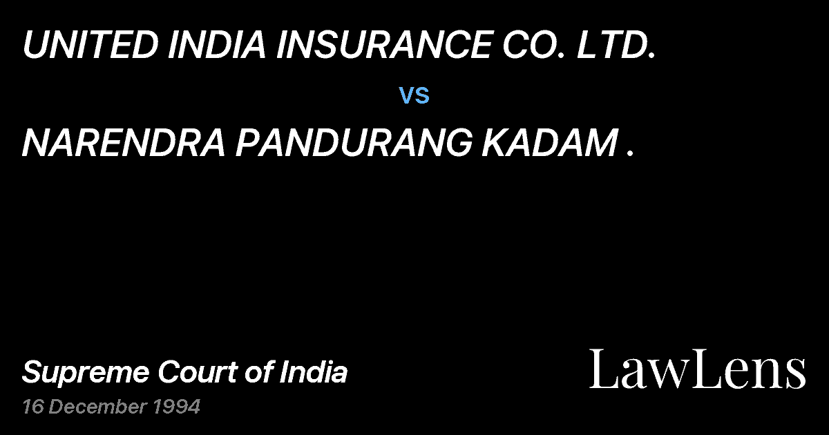 Preview image for UNITED INDIA INSURANCE CO. LTD. vs. NARENDRA PANDURANG KADAM .