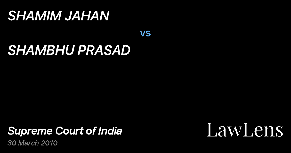 Preview image for SHAMIM JAHAN vs. SHAMBHU PRASAD